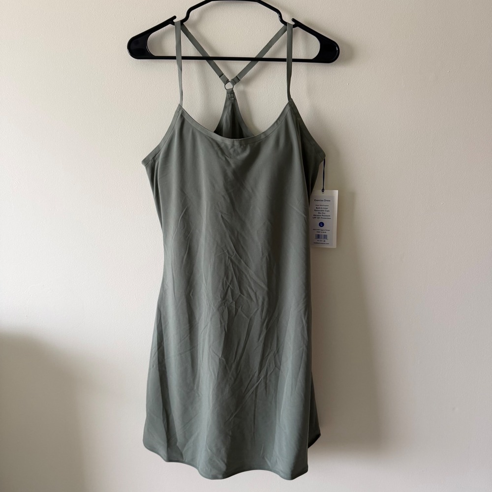 Outdoor Voices Exercise Dress Agave Green OV114W Active Mini Dress L